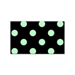 Polka Dots - Mint Green on Black Sticker (Rectangular)