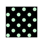 Polka Dots - Mint Green on Black Greeting Card 5  x 7 