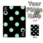 Polka Dots - Mint Green on Black Playing Cards 54 Designs