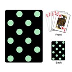 Polka Dots - Mint Green on Black Playing Cards Single Design