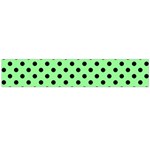 Polka Dots - Black on Light Green Flano Scarf (Large)