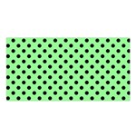 Polka Dots - Black on Light Green Satin Shawl