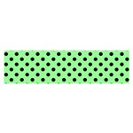 Polka Dots - Black on Light Green Satin Scarf (Oblong)