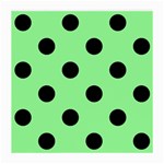 Polka Dots - Black on Light Green Medium Glasses Cloth (2 Sides)