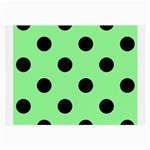 Polka Dots - Black on Light Green Large Glasses Cloth (2 Sides)