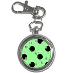 Polka Dots - Black on Light Green Key Chain Watch