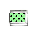 Polka Dots - Black on Light Green Italian Charm (9mm)