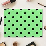 Polka Dots - Black on Light Green Cosmetic Bag (XL)