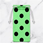 Polka Dots - Black on Light Green Jewelry Bag
