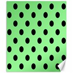 Polka Dots - Black on Light Green Canvas 20  x 24 
