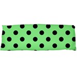 Polka Dots - Black on Light Green Body Pillow Case (Dakimakura) (One Side)