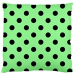 Polka Dots - Black on Light Green Standard Flano Cushion Case (Two Sides)