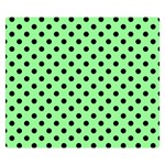 Polka Dots - Black on Light Green Double Sided Flano Blanket (Small)