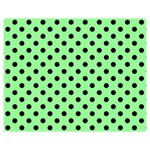 Polka Dots - Black on Light Green Double Sided Flano Blanket (Medium)