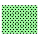 Polka Dots - Black on Light Green Double Sided Flano Blanket (Large)