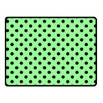 Polka Dots - Black on Light Green Fleece Blanket (Small) (One Side)