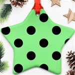 Polka Dots - Black on Light Green Star Ornament (Two Sides)