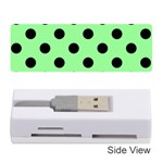 Polka Dots - Black on Light Green Memory Card Reader (Stick)
