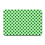 Polka Dots - Black on Light Green Small Doormat