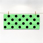 Polka Dots - Black on Light Green Hand Towel