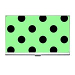 Polka Dots - Black on Light Green Business Card Holder