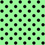 Polka Dots - Black on Light Green ScrapBook Page 8  x 8 