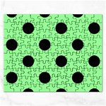 Polka Dots - Black on Light Green Jigsaw Puzzle (Rectangular)