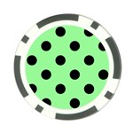 Polka Dots - Black on Light Green Poker Chip Card Guard (10 pack)