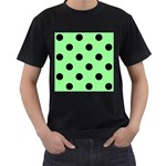 Polka Dots - Black on Light Green Men s T-Shirt (Black)