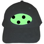Polka Dots - Black on Light Green Black Cap