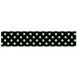Polka Dots - Light Green on Black Flano Scarf (Small)