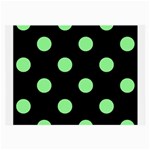 Polka Dots - Light Green on Black Large Glasses Cloth
