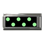 Polka Dots - Light Green on Black Superlink Italian Charm (9mm)