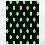 Polka Dots - Light Green on Black Canvas 18  x 24 