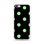 Polka Dots - Light Green on Black Apple iPhone 6/6S Silicone Case (Transparent)