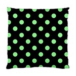 Polka Dots - Light Green on Black Standard Cushion Case (Two Sides)
