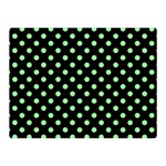 Polka Dots - Light Green on Black Double Sided Flano Blanket (Mini)