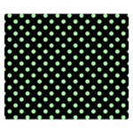 Polka Dots - Light Green on Black Double Sided Flano Blanket (Small)