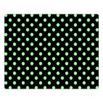 Polka Dots - Light Green on Black Double Sided Flano Blanket (Large)