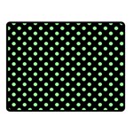 Polka Dots - Light Green on Black Double Sided Fleece Blanket (Small) (Two Sides)