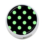 Polka Dots - Light Green on Black 4-Port USB Hub (One Side)