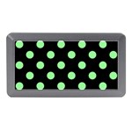 Polka Dots - Light Green on Black Memory Card Reader (Mini)