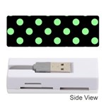 Polka Dots - Light Green on Black Memory Card Reader (Stick)
