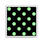 Polka Dots - Light Green on Black Memory Card Reader with Storage (Square)