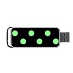 Polka Dots - Light Green on Black Portable USB Flash (Two Sides)
