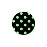 Polka Dots - Light Green on Black Golf Ball Marker (10 pack)