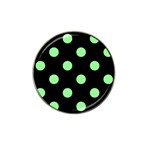 Polka Dots - Light Green on Black Hat Clip Ball Marker (10 pack)
