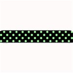 Polka Dots - Light Green on Black Small Bar Mat