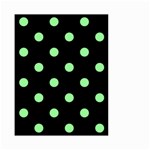 Polka Dots - Light Green on Black Small Garden Flag (Two Sides)
