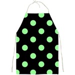 Polka Dots - Light Green on Black Full Print Apron